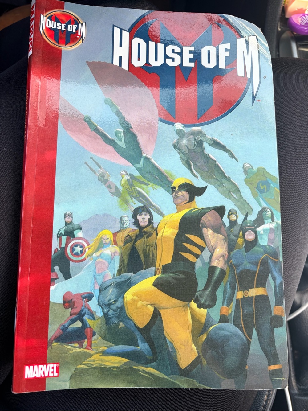 Marvel House of M Comic Hardcover - Yellow, Black, Red, Blue